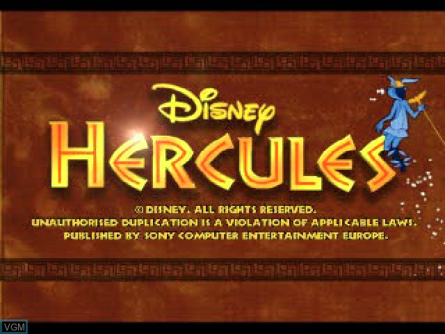 Title screen of the game Disney Juego de Accion Disney Presenta Hercules on Sony Playstation