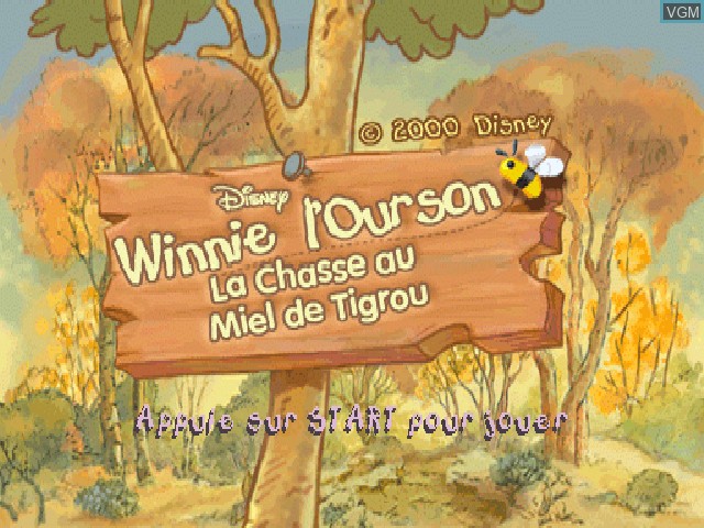 Title screen of the game Winnie L'Ourson - La Chasse au Miel de Tigrou on Sony Playstation