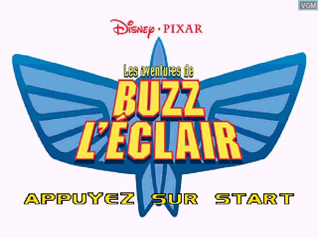 Title screen of the game Aventures de Buzz L'Éclair, Les on Sony Playstation