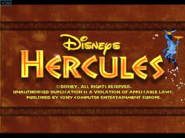 Title screen of the game Disneys Hercules Action-Spiel on Sony Playstation