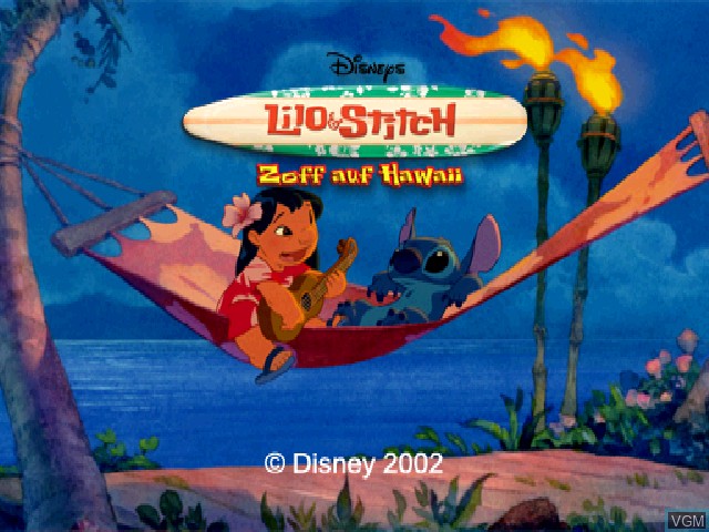 Title screen of the game Lilo & Stitch - Zoff auf Hawaii on Sony Playstation