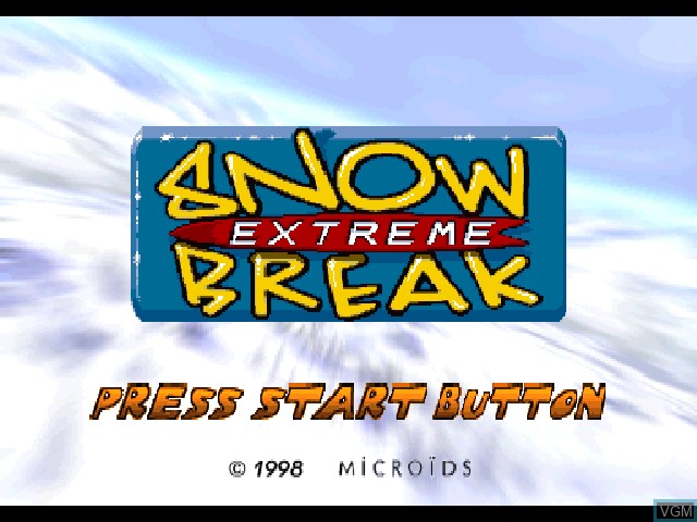 Title screen of the game Extreme Snow Break on Sony Playstation
