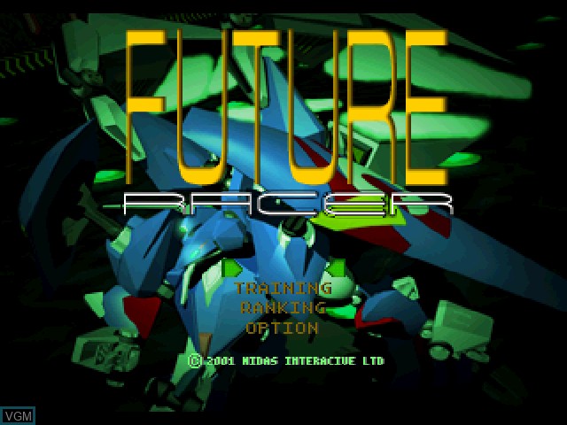 Title screen of the game Future Racer on Sony Playstation