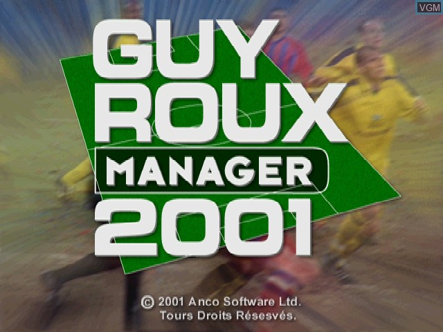 Title screen of the game Guy Roux Manager 2001 on Sony Playstation