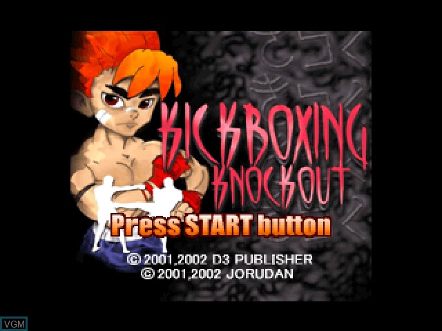 Title screen of the game Kickboxing Knockout on Sony Playstation