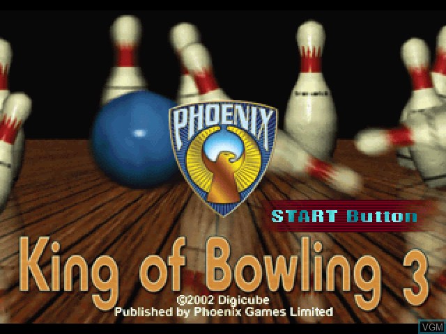 Title screen of the game King of Bowling 3 on Sony Playstation