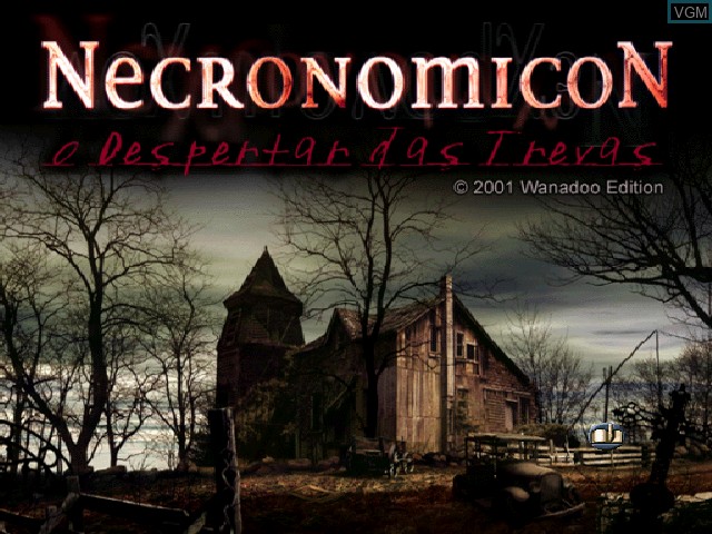 Title screen of the game Necronomicon - O Despertar das Trevas on Sony Playstation