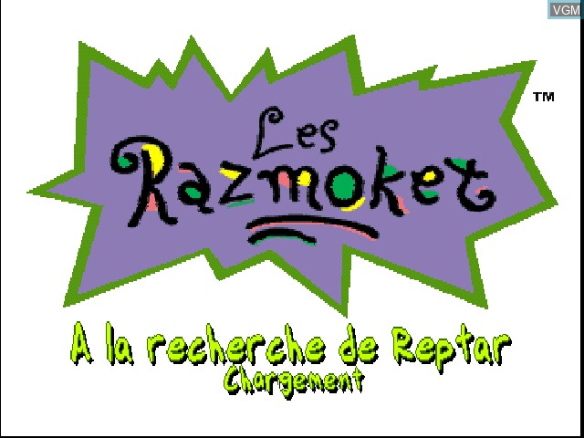 Title screen of the game Razmoket, Les - À la Recherche de Reptar on Sony Playstation