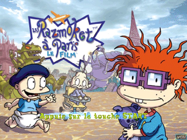 Title screen of the game Razmoket à Paris, Les - Le Film on Sony Playstation