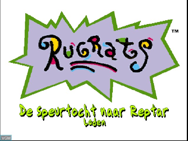 Title screen of the game Rugrats - De Speurtocht naar Reptar on Sony Playstation