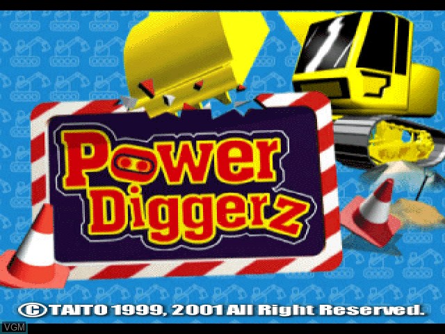 Title screen of the game Power Diggerz on Sony Playstation