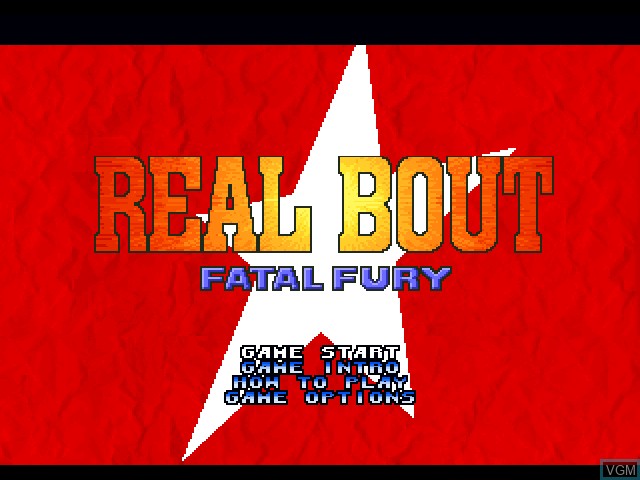 Title screen of the game Real Bout Fatal Fury on Sony Playstation