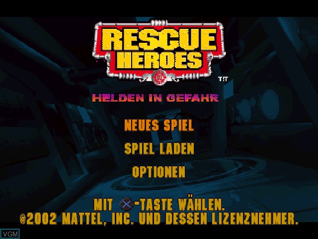 Title screen of the game Rescue Heroes - Helden in Gefahr on Sony Playstation