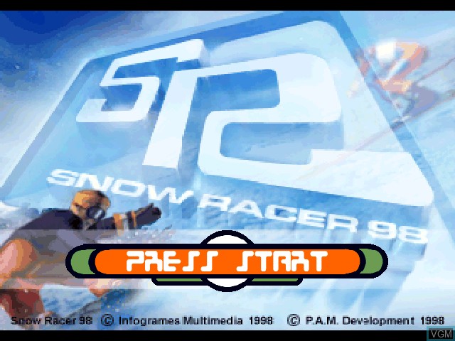 Title screen of the game Snow Racer 98 on Sony Playstation