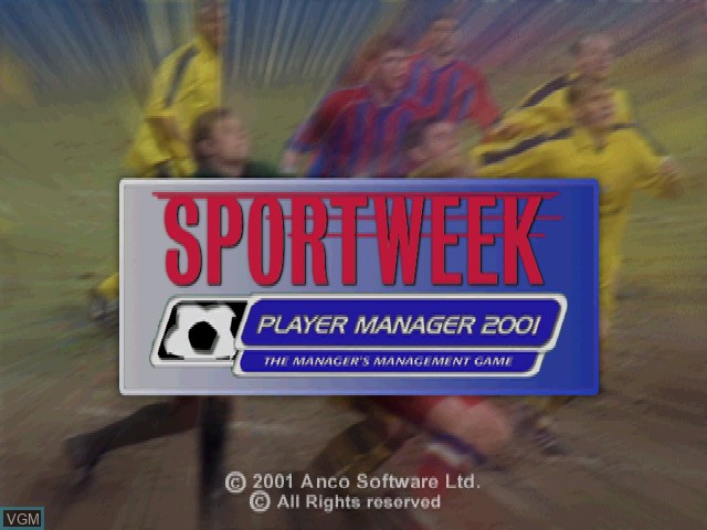 Title screen of the game Sportweek Player Manager 2001 on Sony Playstation