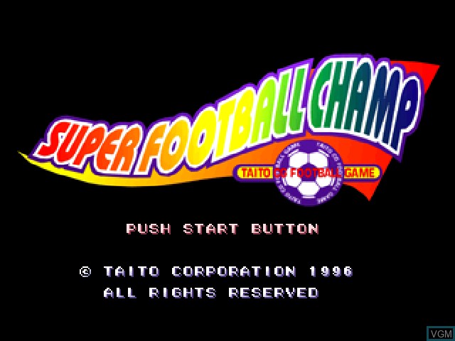 Title screen of the game Super Football Champ on Sony Playstation