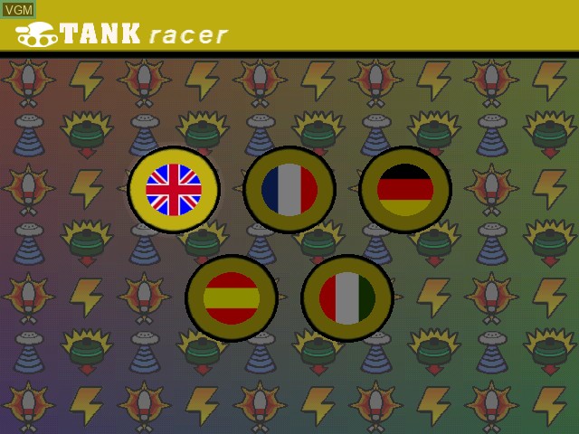 Title screen of the game Tank Racer on Sony Playstation