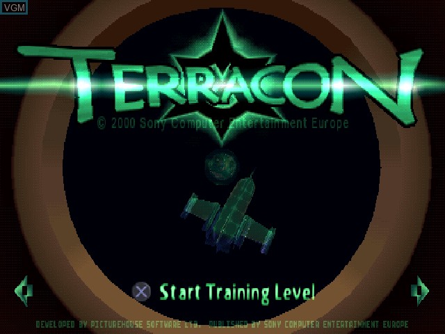 Title screen of the game Terracon on Sony Playstation