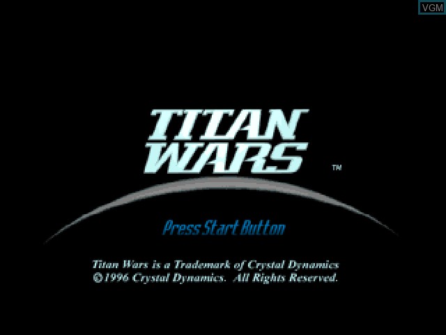 Title screen of the game Titan Wars on Sony Playstation