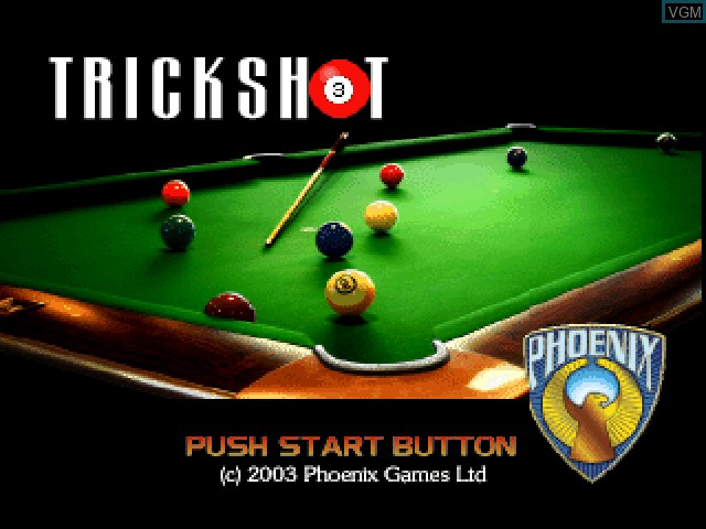 Title screen of the game Trickshot on Sony Playstation