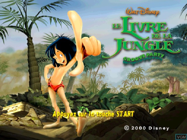 Title screen of the game Livre de la Jungle, Le - Groove Party on Sony Playstation