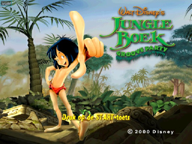 Title screen of the game Jungle Boek - Groove Party on Sony Playstation