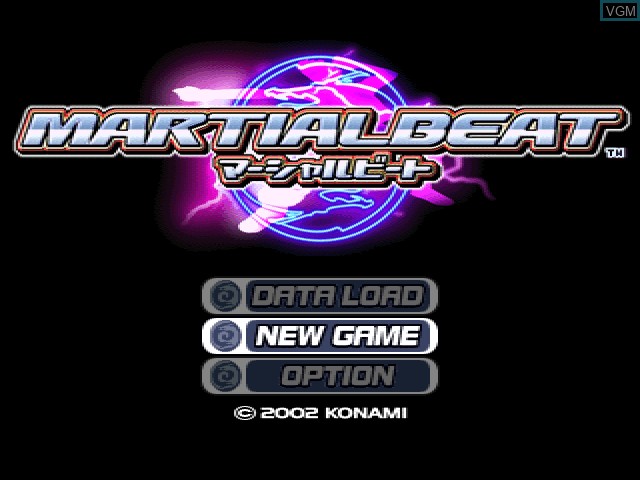 Title screen of the game Martial Beat on Sony Playstation