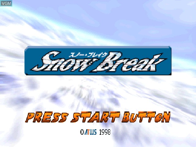 Title screen of the game Snow Break on Sony Playstation