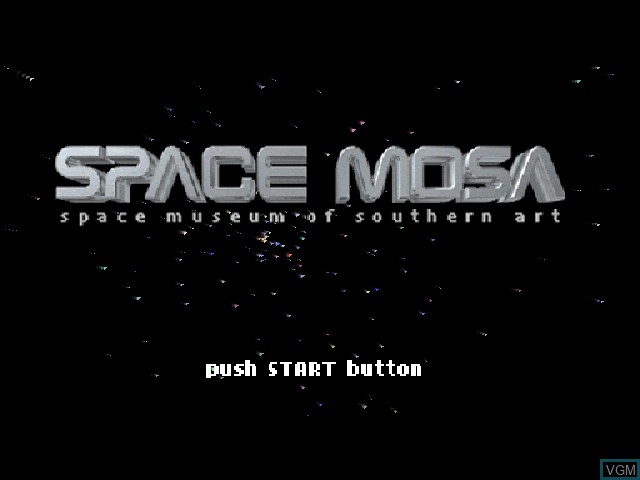 Title screen of the game Space MOSA - Space Museum of Southern Art on Sony Playstation