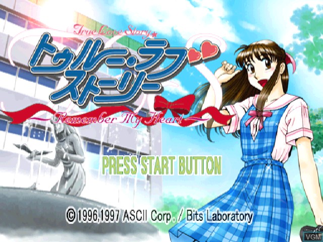 Title screen of the game True Love Story - Remember My Heart on Sony Playstation