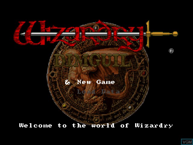 Title screen of the game Wizardry - Dimguil on Sony Playstation