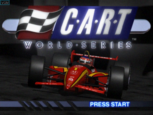 Title screen of the game CART World Series on Sony Playstation