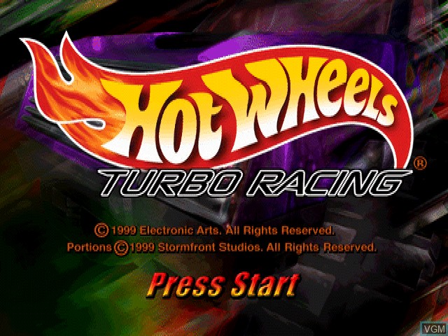 Title screen of the game Hot Wheels Turbo Racing on Sony Playstation