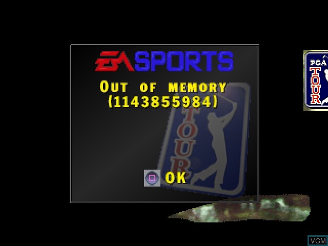 Title screen of the game PGA Tour 96 on Sony Playstation