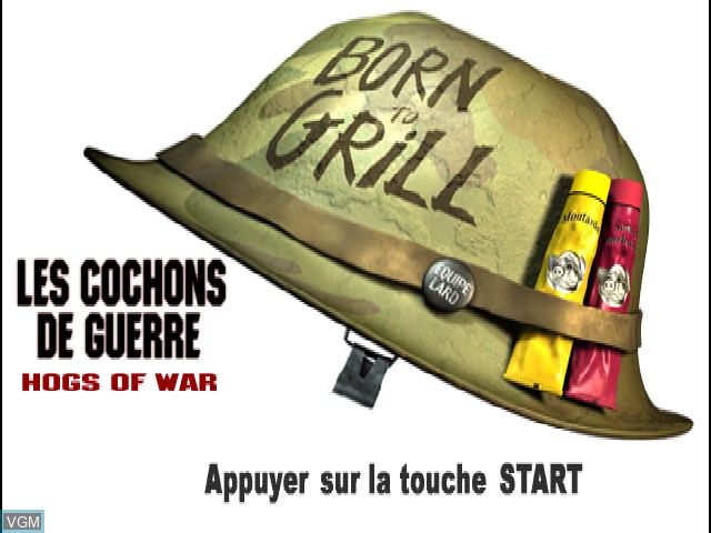 Title screen of the game Cochons de Guerre, Les on Sony Playstation