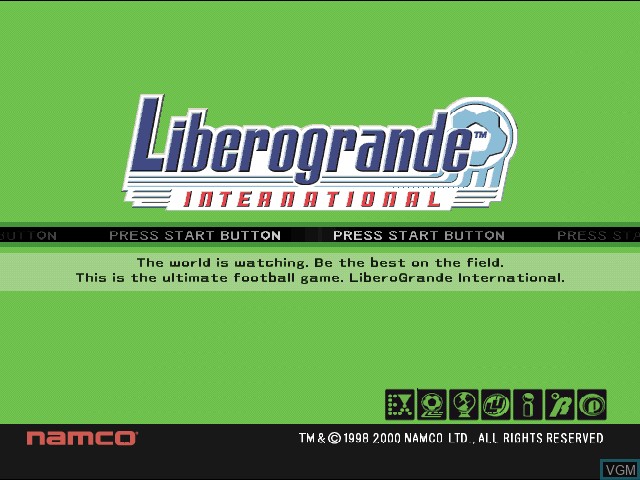 Title screen of the game Libero Grande International on Sony Playstation