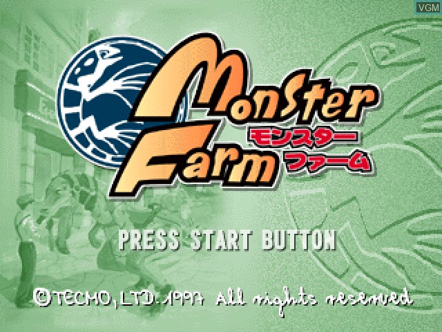 Title screen of the game Monster Farm on Sony Playstation