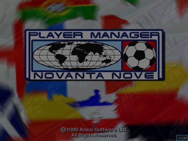 Title screen of the game Player Manager Novanta Nove on Sony Playstation