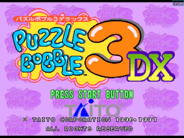 Title screen of the game Puzzle Bobble 3 DX on Sony Playstation