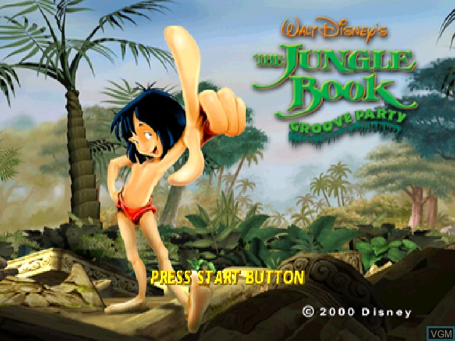 Title screen of the game Jungle Book, The - Groove Party on Sony Playstation