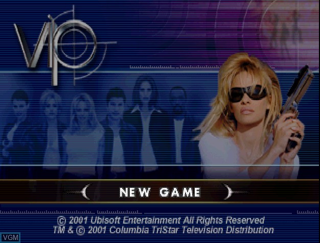 Title screen of the game V.I.P. on Sony Playstation