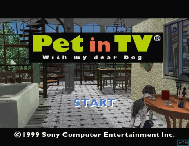 Title screen of the game Pet in TV with my dear Dog on Sony Playstation