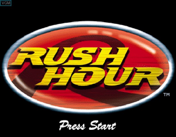 Title screen of the game Rush Hour on Sony Playstation