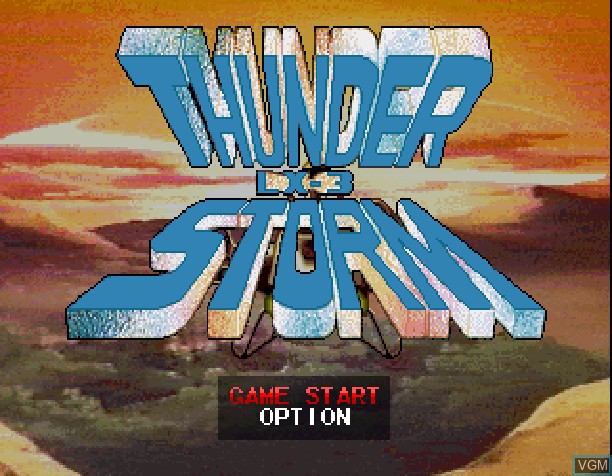Title screen of the game Thunder Storm LX-3 & Road Blaster on Sony Playstation
