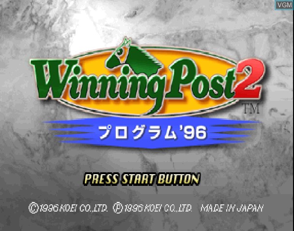 Title screen of the game Winning Post 2 - Program '96 on Sony Playstation
