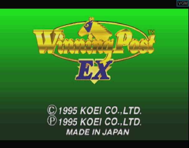 Title screen of the game Winning Post EX on Sony Playstation