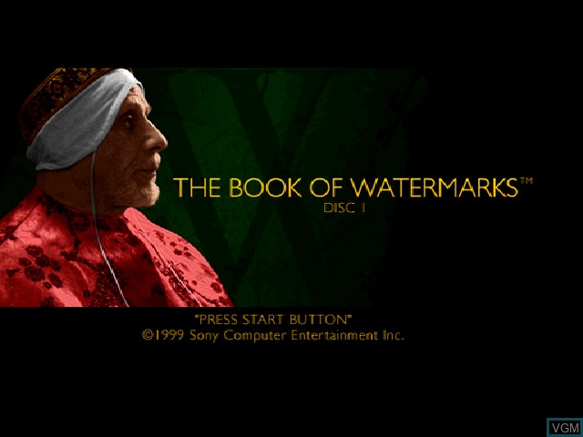 Title screen of the game Book of Watermarks, The on Sony Playstation