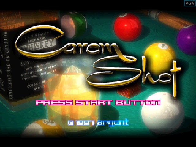 Title screen of the game Carom Shot on Sony Playstation