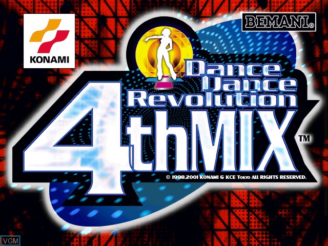 Title screen of the game Dance Dance Revolution 4th Mix on Sony Playstation