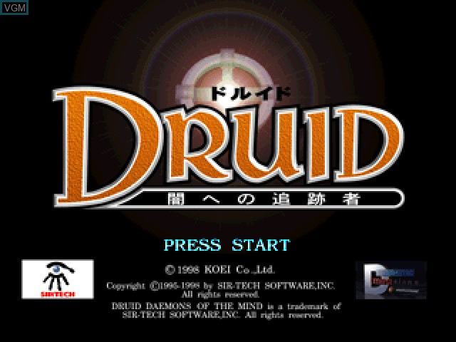 Title screen of the game Druid - Yami e no Tsuisekisha on Sony Playstation